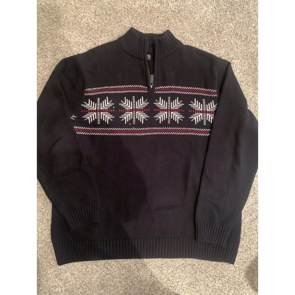 Chaps Men’s Fair Isle Snowflake Sweater Size XL/TG/EG‎  Nordic Ski Winter Hike